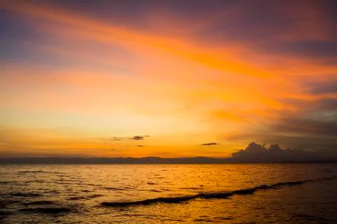 Sunset over the sea Stock Photos