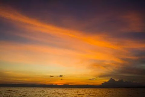 Sunset over the sea Stock Photos