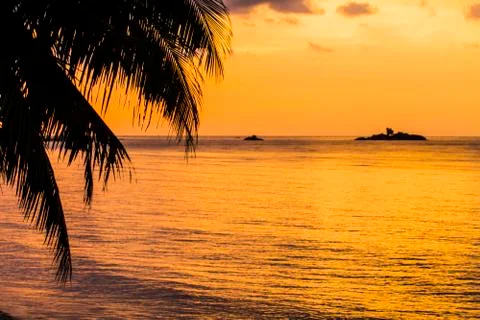 Sunset over the sea Stock Photos