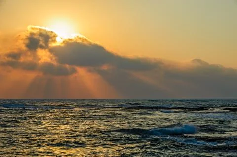 Sunset over sea 스톡 사진