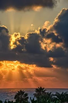 Sunset over sea Stock Photos