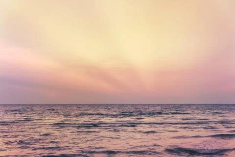 Sunset over the sea Stock Photos