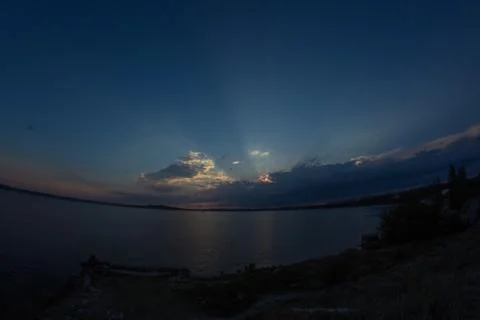 Sunset over the sea. Stock Photos