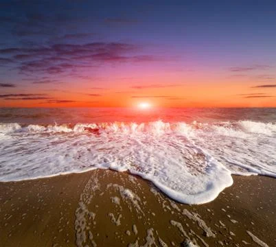 Sunset over sea 스톡 사진