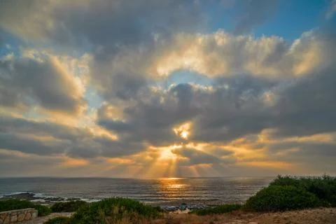 Sunset over sea Stock Photos