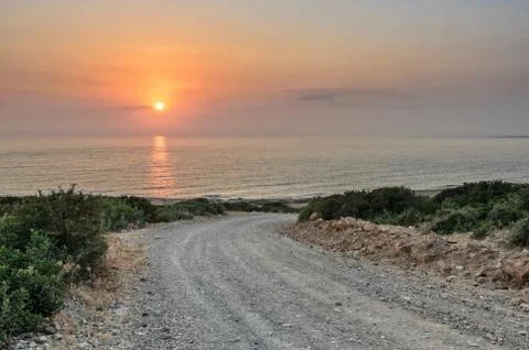 Sunset over sea Stock Photos