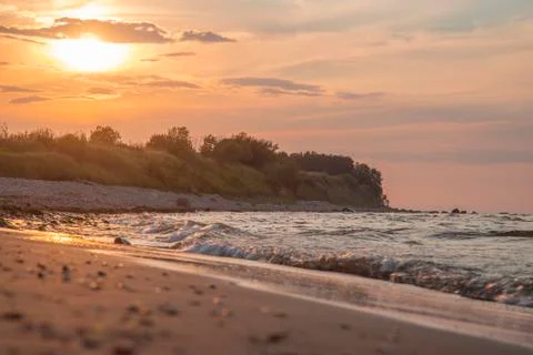 Sunset over the sea Stock Photos