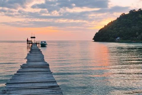 Sunset over the sea. Stock Photos