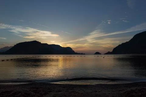 Sunset over the sea Stock Photos