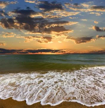 Sunset over sea Stock Photos