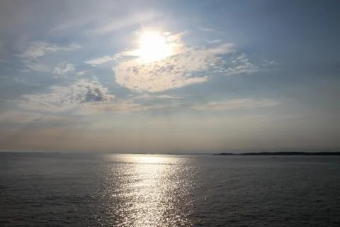 Sunset over the sea Stock Photos