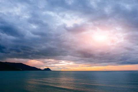 Sunset over the sea. Stock Photos