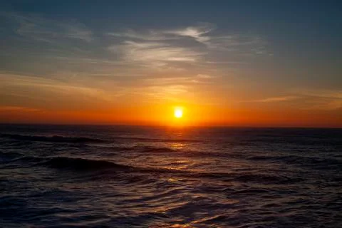Sunset over the sea. Stockfoto's