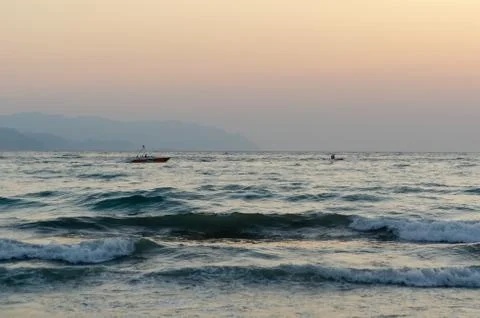Sunset over the sea Stock Photos