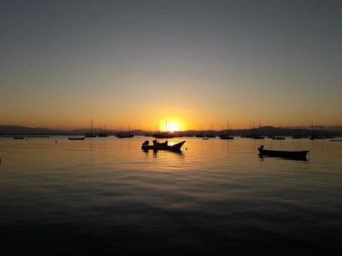 Sunset over the Sea Stock Photos
