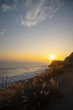 Sunset over the sea Stock Photos