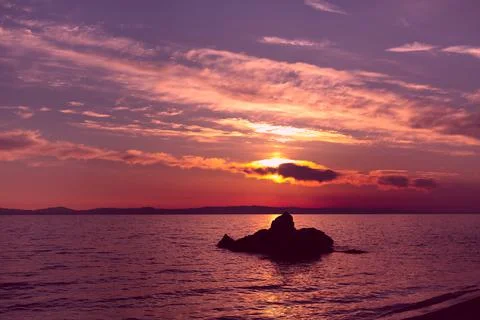 Sunset over sea Foto stock