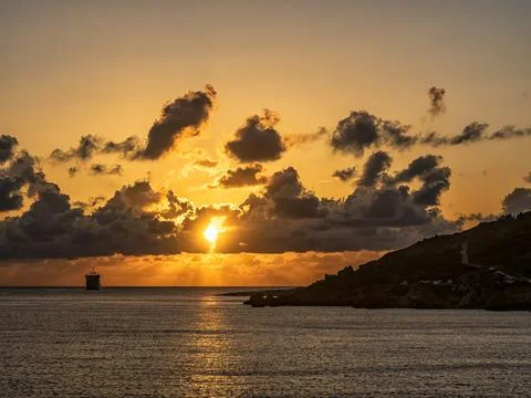 Sunset over the sea. Stock Photos