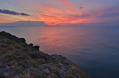 Sunset over sea Stock-Fotos