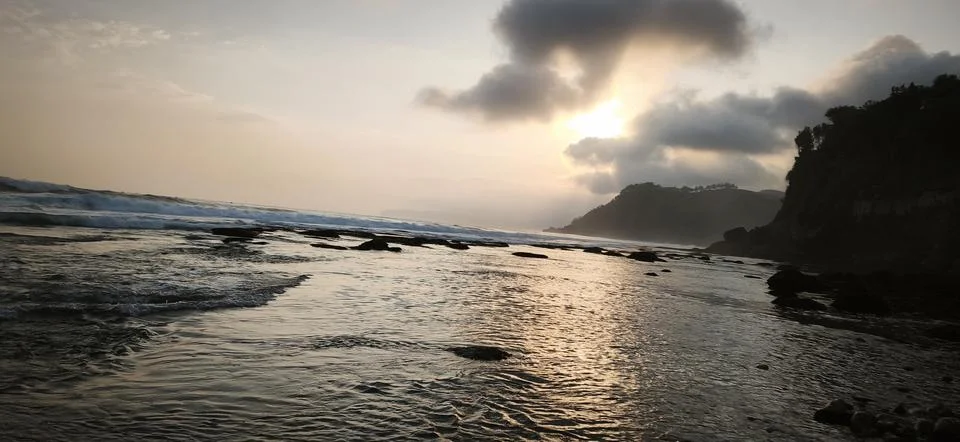 Sunset over the sea 스톡 사진