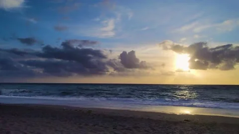 Sunset Over the Sea, Red Sunset. Stunning Dusk Over the Tyrrhenian Sea. Stock Footage 236935684