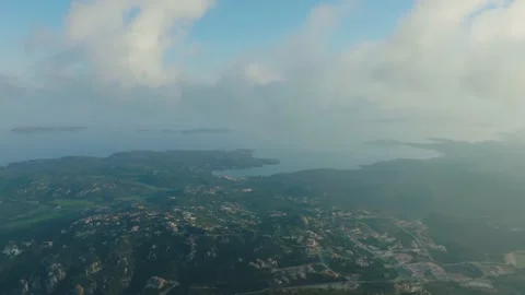 Sunset over the sea seen from a mountain Video stock 231814795