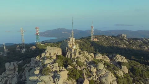 Sunset over the sea seen from a mountain Stock Footage 231815563