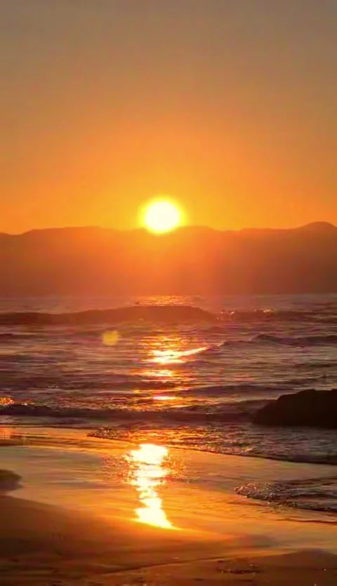 Sunset Over The Sea Serene And Powerful View  Stock Footage 281183244