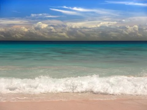 Sunset over the sea in the Seychelles Stock Photos