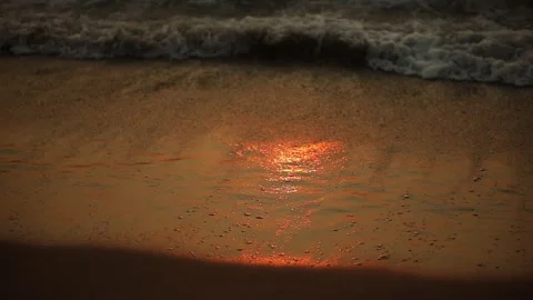 The sunset over the sea with slowmotion Video stock 145795047