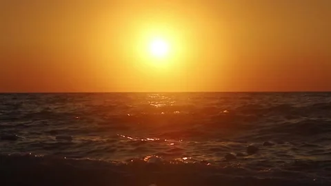 Sunset Over The Sea. SunSet View At sea Stock Footage 162785569