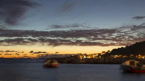 Sunset over the sea TIME LAPS Stock Footage 318072773