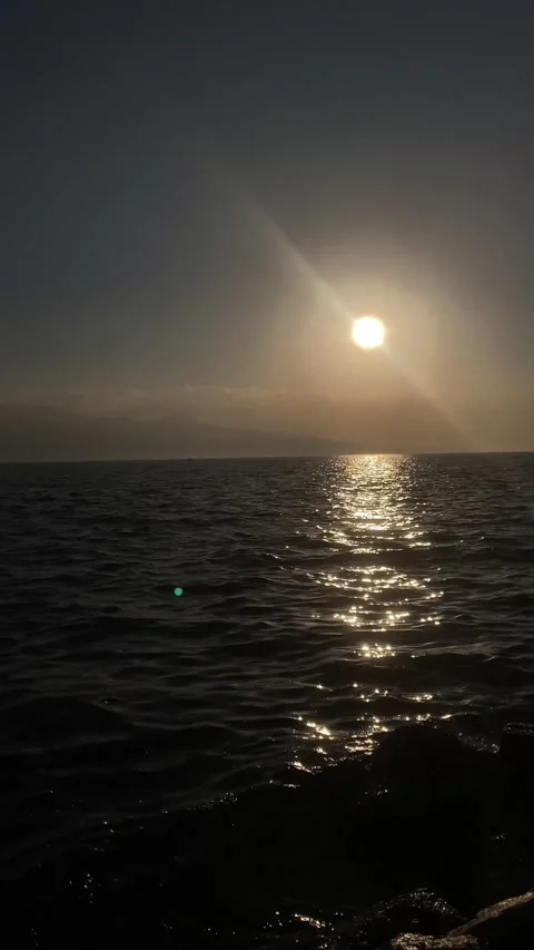 Sunset over the Sea (Vertical) Stock Footage 239481822