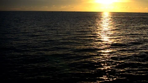 Sunset over seacoast skyline Stock Footage 108248039