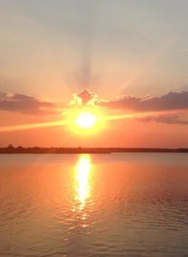 Sunset over the seas Stock Photos