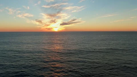 Sunset Over Seascape, El Paraiso Beach, Colima, Mexico - Aerial Drone Shot Stock-Footage 319059397
