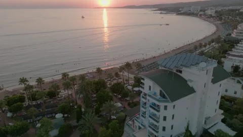Sunset Over a Seaside Resort Stock Footage 282931362