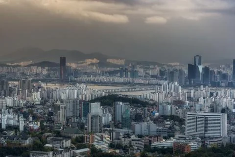 Sunset over Seoul Foto stock
