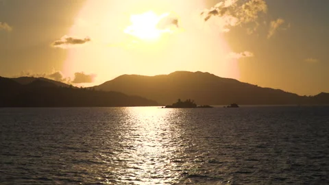 Sunset over Seychelles islands Video stock 148841588