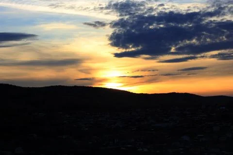 Sunset over Siberia Stock Photos