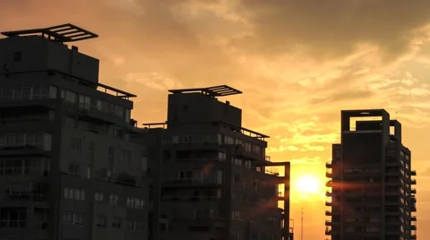 Sunset over the skyline of Buenos Aires Stock-Footage 41175403