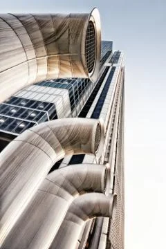Sunset over the skyscraper in the city Stock Photos