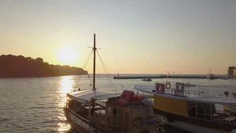 Sunset over small island Video stock 107007296