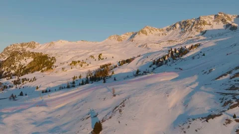 Sunset over the snow-capped Dolomites in the Italian Alps Stock Footage 233977958