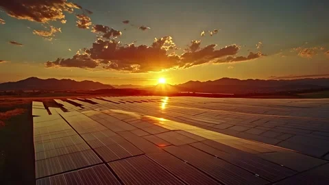 Sunset over the Sola farm Video stock 285589867