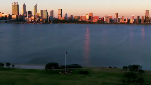 Sunset Over South Perth Stock Footage 297079693