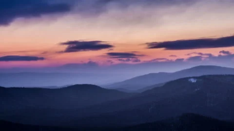 Sunset over the southern Urals Stock Footage 87029357