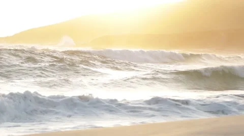 Sunset over spectacular waves at Conspicuous Beach in South West Australia Stock Footage 59780169