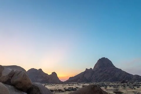 Sunset over spitzkoppe Stock Photos