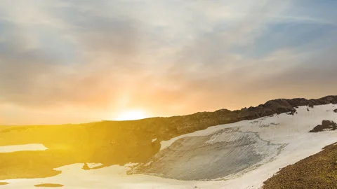 Sunset over a spring mountains 库存影片 339059346